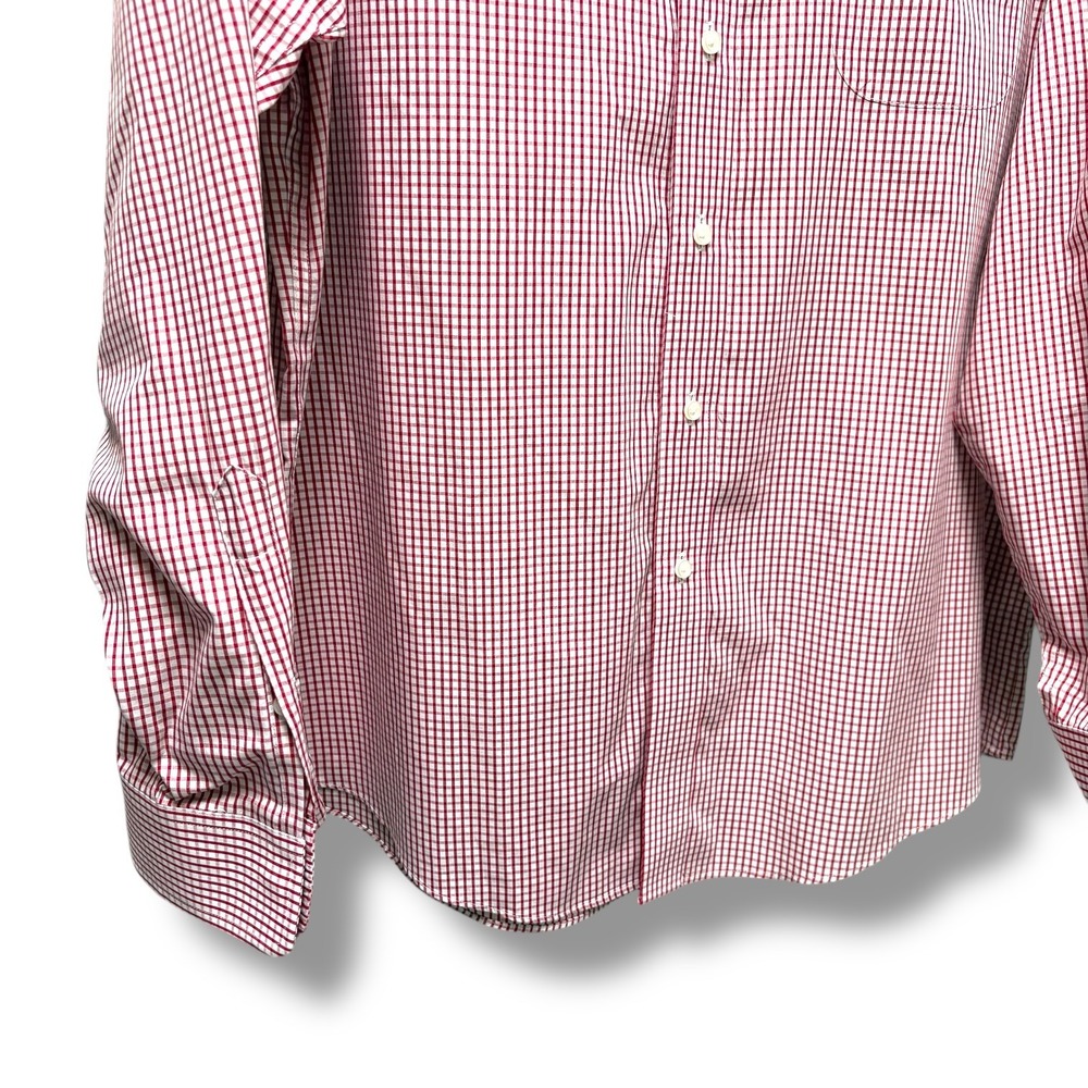 MagnaReady Mens Red Gingham Magnetic Closure Long Sleeve Cotton Shirt Large - Picture 3 of 9